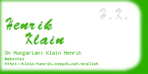 henrik klain business card